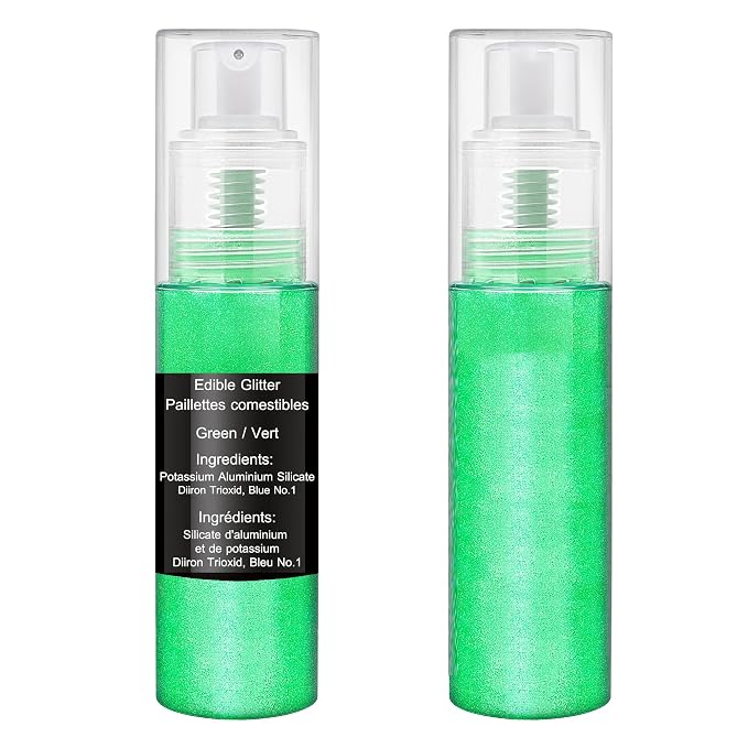 Edible Glitter Spray - 20g Luster Dust Edible Food Grade Glitter for Cake Decorating, Cocktails, Drinks - Shimmer Dust Powder Metallic Food Coloring Powder for Cookie, Candy, Icing (Green)