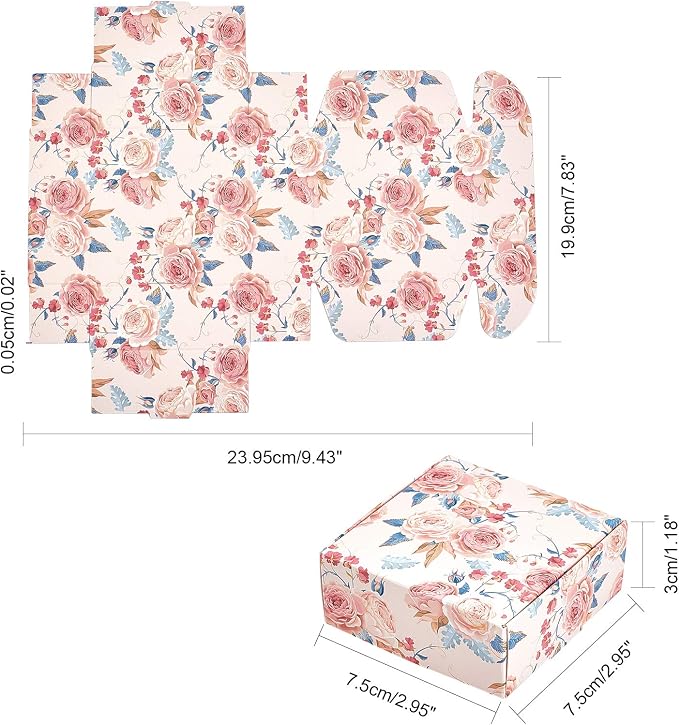 PH PandaHall 30 Pack Kraft Gift Box, 5 Style Flower Soap Boxes Gift Wrapping Box Cookie Treat Boxes for Homemade Soap Christmas Chocolate Candy Wedding Birthday Party Favors Gift Supplies 3 x 3 x 1.1