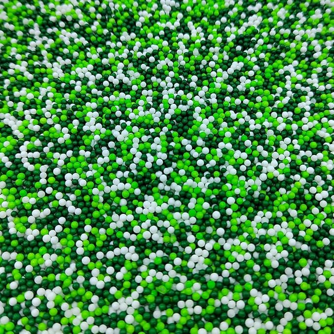 Homankit White and Green Nonpareils Sprinkles St Patrick's Day Sprinkles Edible Cookie Decorations Mini Pearls for Decorating Cake, Baking, Cupcake Toppers, Ice Cream, Donuts 3.88 Ounce