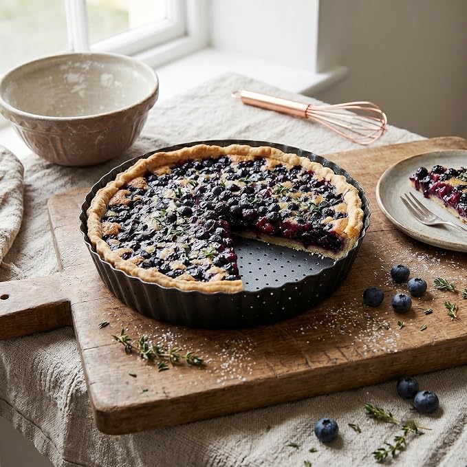 Deep Dish Quiche Lorraine Pie Pan - 7.87 inch Tart Pans with Removable Bottoms - Apple Pie Pan - 7.87 inch Tarte Tatin Pan - Deep Dish Pie Crust - Quiche Baking Dish