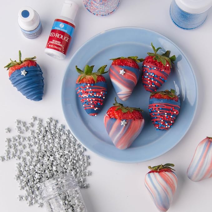 Sweets Indeed 4th of July Sprinkles 4-Pack Set – Patriotic Stars, Sanding Sugar, Nonpareils and Jimmies Mix for Baking & Decorating Cupcakes, Cookies, Cakes & Desserts – 12.25 ounces