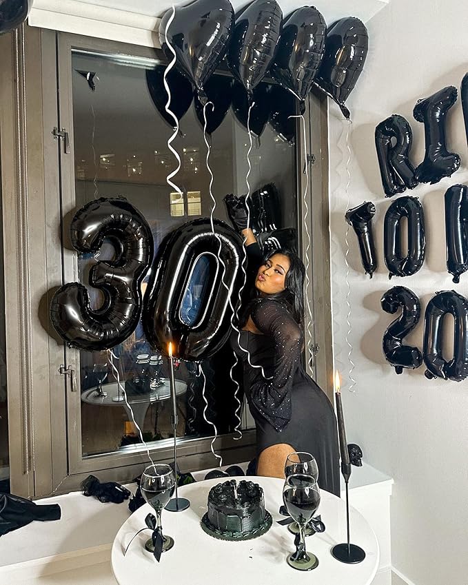Black Number 14 Balloon 40 Inch, 14th Birthday Party Decorations for Children, Giant 14 Foil Balloon for Party Supplies