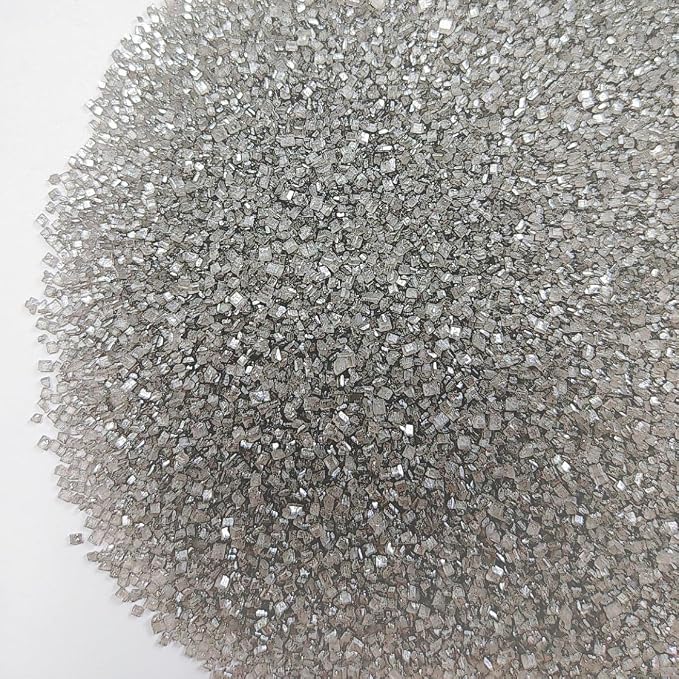HeDeon&Rles Edible Silver Sanding Sugar Crystals for Baking 120g/4.23oz Sparkling Sugar Crystals Cake Cupcake Pancake Ice Cream Top Birthday Wedding Easter Halloween ChristmasCake Decoration
