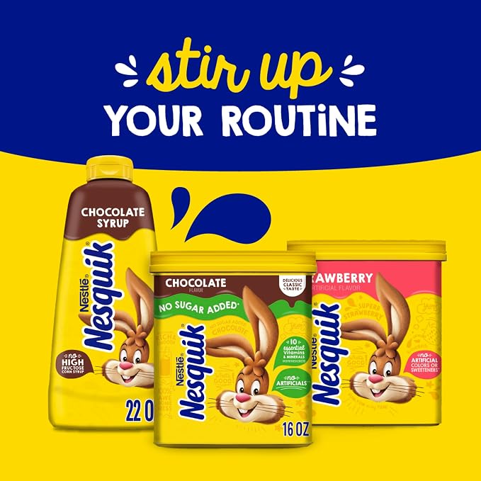 Nesquik Chocolate Powder No Sugar Added, 16 oz