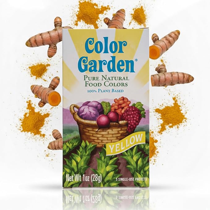 Color Garden Pure Natural Food Coloring, Yellow – 5 ct 1 oz | Plant-Based, Vegan, Non-Toxic Liquid Food Dye, Healthy Food Coloring