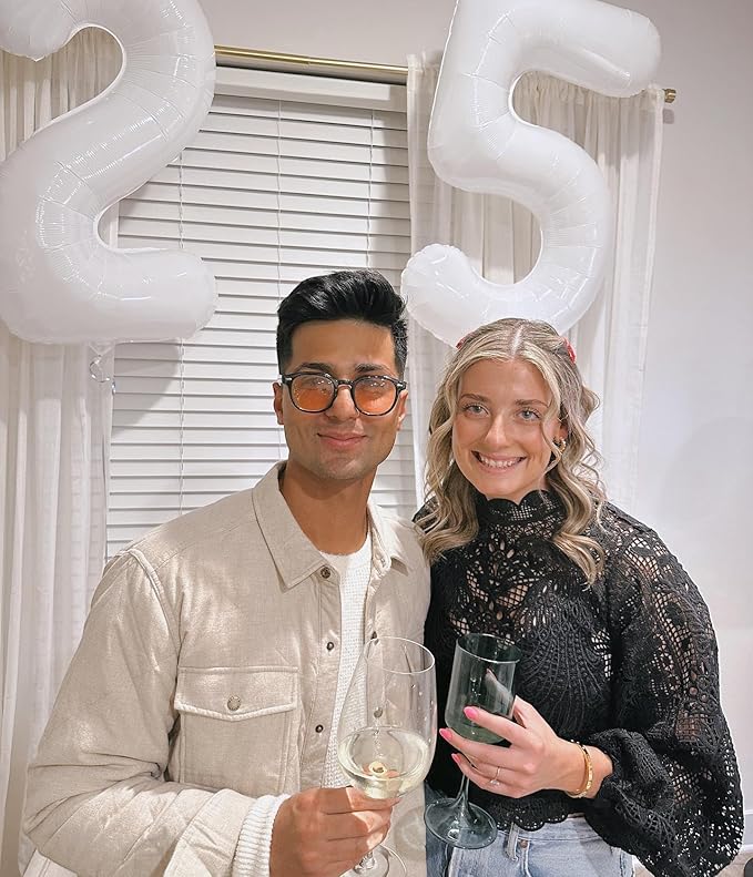 White Number 21 Balloon 40 inch, 21 Number Balloons, 21st White Birthday Decorations for Women Men, 21 Year Old Party Supplies