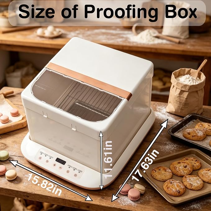 Premium Bread Proofer & Slow Cooker – for Bread, Yogurt & Fermentation | 25L, 32–248℉ Digital Temp Control, 10H Timer, Removable Shelf – Luxe Gift for Home Bakers