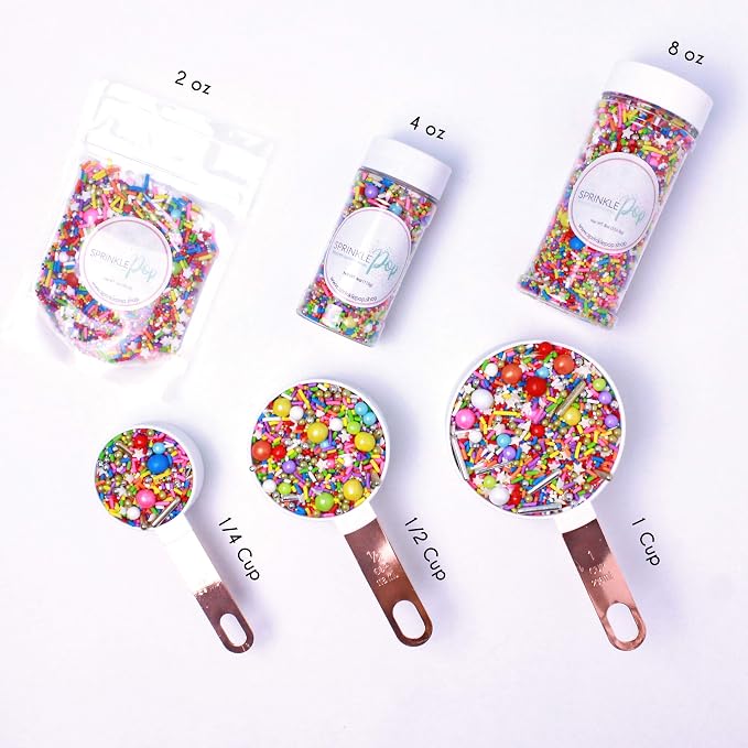 Sprinkle Pop Christmas Tree Confetti Sprinkle Mix| Red & Green Sprinkles Confetti| Christmas Tree Shaped Edible Confettis Made in USA for Decorating Cake Cupcakes Cookie Donuts, 4oz