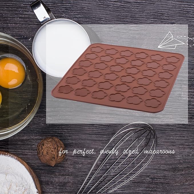 beicemania® Silicone Classic flower Macaron Baking Mat for 15 Macarons Macaroons Biscuits Cookies