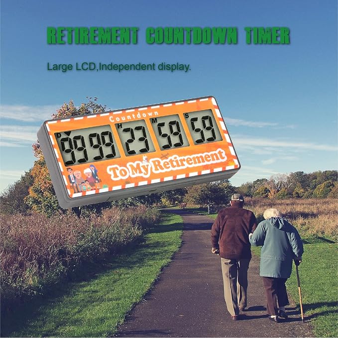 Yooreal Digital Kitchen Timer,Retirement Countdown Timer 9999 Days,Magnet Design,Loud Alarm,Tracks Wedding Vacation Working Cooking Baby Birth (Yellow)