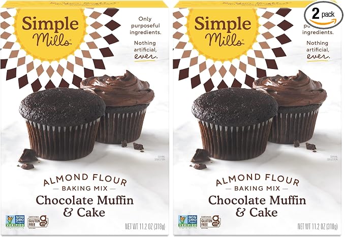 Simple Mills, Chocolate Muffin & Cake Almond Flour Mix, 11.2 Ounce (Pack of 2)