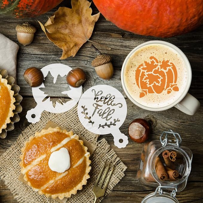 Thanksgiving Cookie Stencils 36Pcs Reusable Fall Cake Coffee Dessert Decor | 36 Reusable Decor Templates, Ideal For Cookie Cake Coffee Dessert, Fall Thanksgiving DIY Baking Painting Decoration Tools