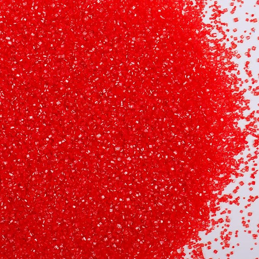 Red Sanding Sugar - Sparkling Sugar Crystals for Baking Decorations (130g/4.6oz) - Edible on Cookies, Cupcakes, Cakes, Ice Cream | Wedding, Party, Valentines Sugar Sprinkles
