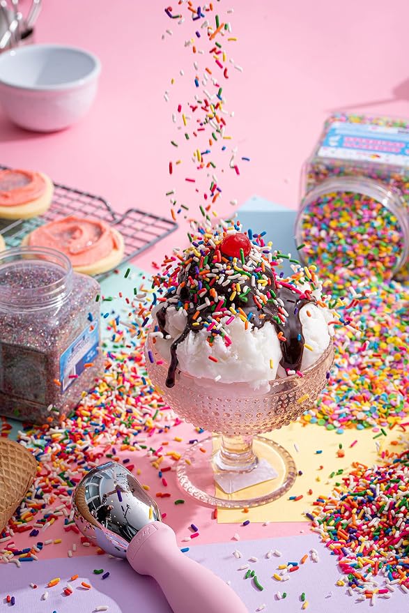 Rainbow Sprinkles - 1.6 Pounds - Chistmas Baking Toppings - Colorful Rainbow Jimmies for Cake Decorating, Baking, Cupcakes, Cookies