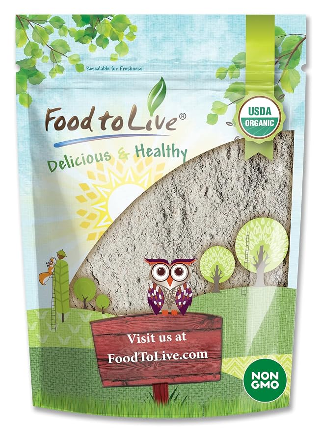 Food to Live Organic Dark Rye Flour, 4 Pounds – Whole Grain, Non-GMO, Stone Ground, Kosher, Raw, Vegan, Bulk, Great for Baking Bread, Product of the USA