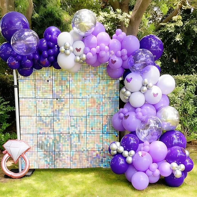 YMSZ Purple Balloon Garland Arch Kit, Dark Purple Balloons and Purple Balloon for for Purple Birthday Wedding Baby Shower Party Decorations