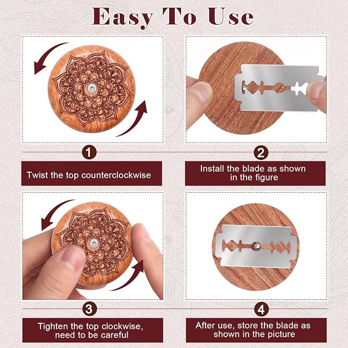 Windspeed Bread Scoring Tool, 1+10 Pcs Best Bread Lame Cutter For Sourdough Bread Lame Wooden Bread Lame Dough Scoring Tool Include 10 Razor Blades and Storage Cover