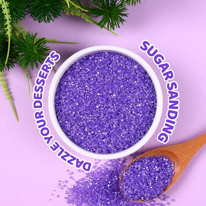 Purple Sprinkles for Cake Decorating, 4.02oz Purple Sanding Sugar Sprinkles, Edible Glitter Sprinkles for Cupcake Toppers Baking Drinks Cookie Ice Cream Dount Chocolate