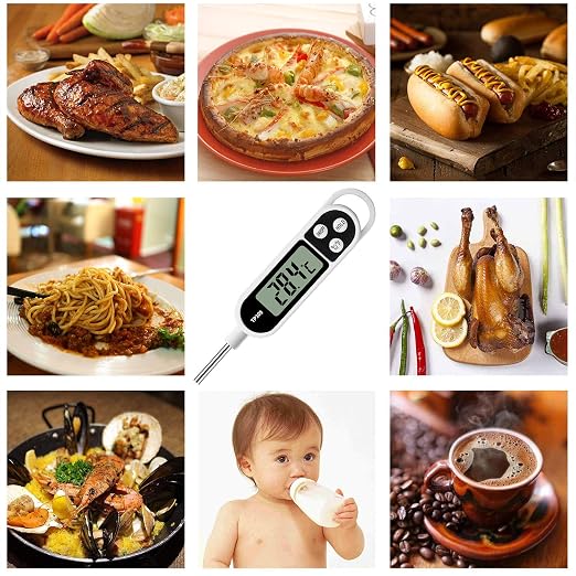 Digital Meat Food Thermometer for Cooking Kitchen BBQ, Probe Instant Read Thermometer with Long Probe for Candy Candle Milk Yogurt Deep Fry Roast Baking Temperature