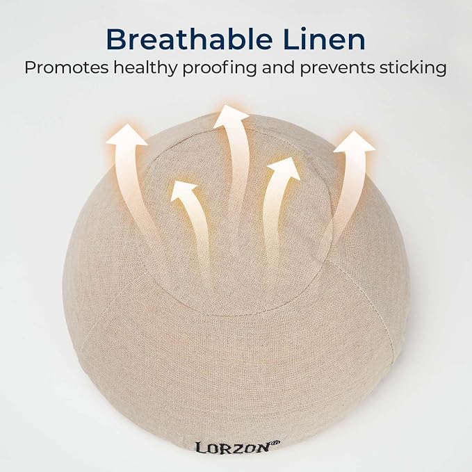 Lorzon 6 Pack Bread Proofing Basket Cover, 10 Inch Round Banneton Liner, Linen Sourdough Bowl Covers for Bread Rising
