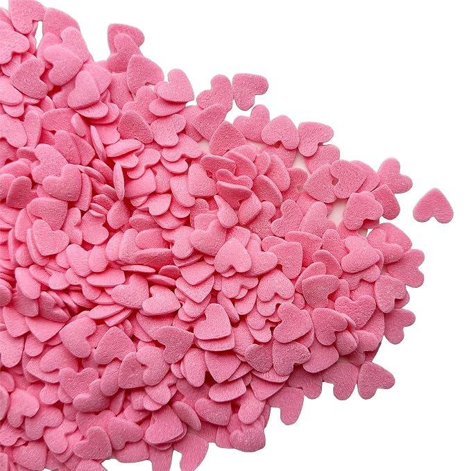 SE Si&Moos Jumbo Heart Sprinkles Jumbo Pink Hearts Edible Hearts Confetti for Decorating Valentines Cake Decorations Pink Sprinkles for Baking, Party Wedding Baby Shower Valentines Supplies 3.35 OZ