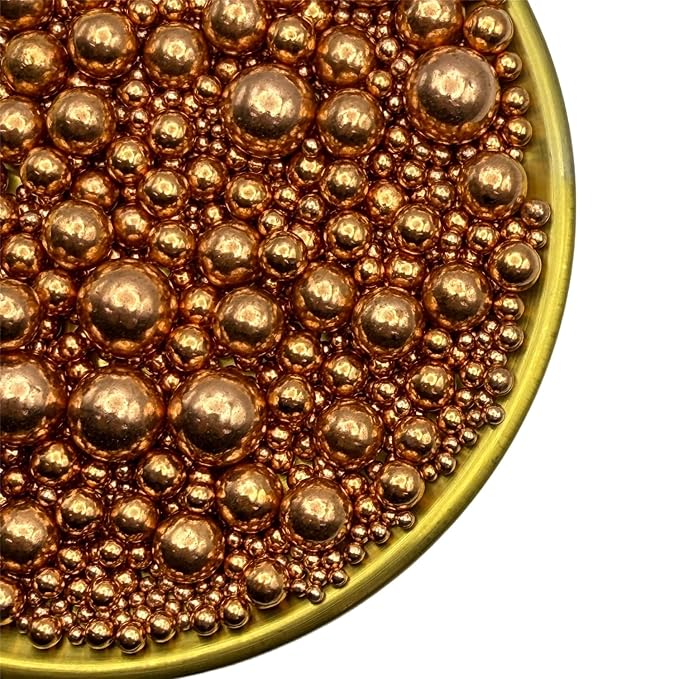 CandiJumpin Edible Pearls for Cake Decorating, Rose Gold Pearl Sprinkles Rose Gold Sugar Pearls Edible Cake Decorations Pearl Sugar Sprinkles Valentines Cupcake Toppers Baby Shower Party Birthday Wedding Christmas Supplies 3 OZ