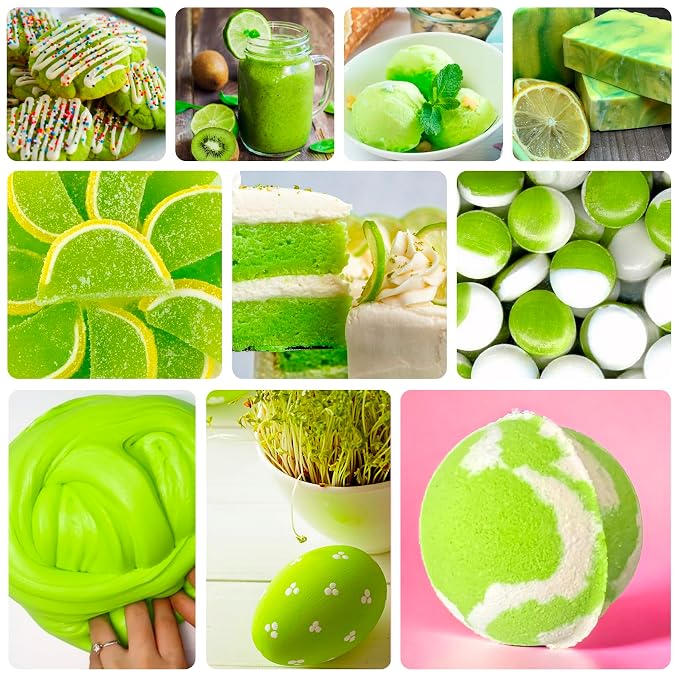 Lime Food Coloring Liquid - Vibrant Liquid Icing Food Coloring Set for Baking, Cake Decorating, Easter Egg, Airbrush - Tasteless Food Dye for Fondant, Slime, DIY Crafts - 5.5 Fl.oz / 160ml Each
