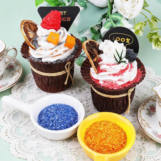 White Sanding Sugar for Baking Edible, White Sprinkles Crystal Sugar 130g/4.6oz, Cupcake, Cookie and Donuts Toppings, Wedding, Birthday Party Supplies