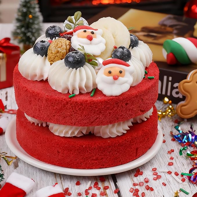 Christmas Sprinkles for Baking - 6.53 oz Holiday Cookie Sprinkles, Edible Red and Green Jimmies, Nonpareils, Confetti, Sugar Santa, Christmas Cupcake Cake Decorating & Holiday Desserts