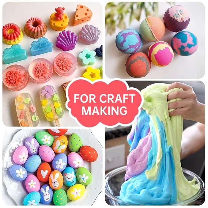 Food Coloring Liquid - 6 Colors x 20 ml Water-Based Concentrated Food Dye for Slime, Baking, Icing, Cake Decorating & Easter Eggs