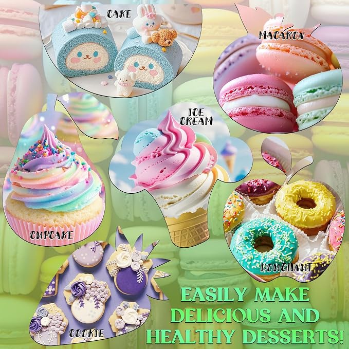 Natural Food Coloring Powder - 4 Colors Plant Based Natural Food Dye Powder, No FD&C & Artificial Dyes, Non-Toxic, Dye Free Food Coloring Powder for Baking, Frosting, Cake, Icing, Fondant, Cookies - 5g/Bottles