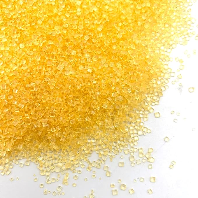 Edible Yellow Sanding Sugar Sprinkles Cupcake Cake Toppers, Celebrations Candy Pearls Shaker Jar Wedding Party Cake Dessert Food Decoration Supplies 3.2oz(Yellow)