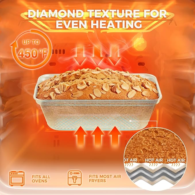 HONGBAKE 3 Pack Nonstick Mini Loaf Pans, 6 x 3.3 x 2 Inch Small Bread Pans for Homemade Bread, Tiny Banana Baking Tins with Diamond Texture, Non-toxic Mini Meatloaf Pans Set, Creamy