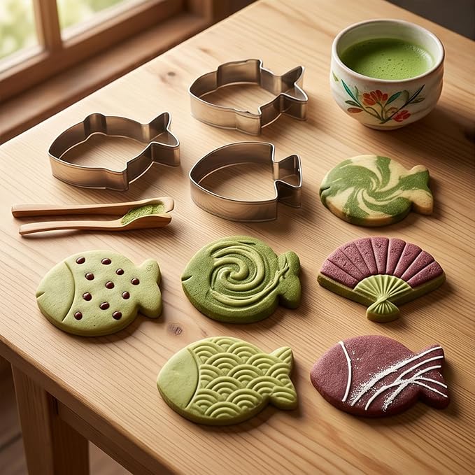 6 Pcs Fish Cookie Cutter Set Sturdy Fish Cookie Cutters Molds Set Food Grade Non-Stick Baking Mould for Kids