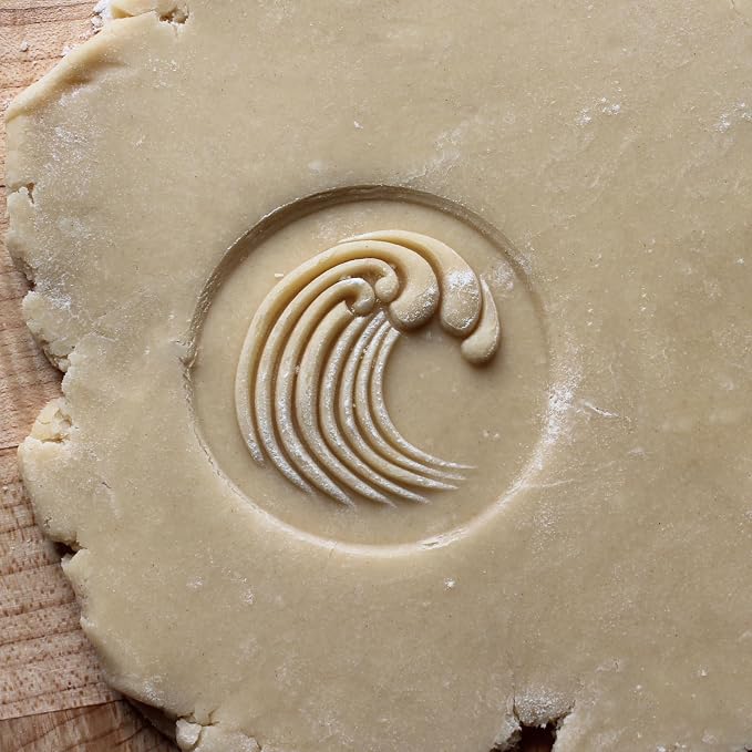 Wood Cookie Stamp, 2.5 Inch (Wave CS-137)