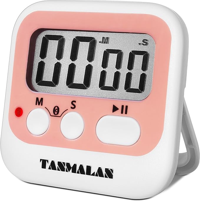 Easy to USE, Digital Timer Kitchen Timer, Count Down/up Magnetic Timer,Tanmalan (Pink,1 Pack)