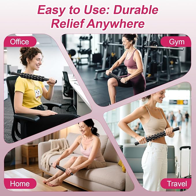ZanLLW Muscle Roller Stick, Muscle Roller, Liposuction Massage Roller for Lymphatic Drainage, Massager Stick for Relief Muscle Soreness, Trigger Points, Help Exercise Runner Legs, Back Recovery