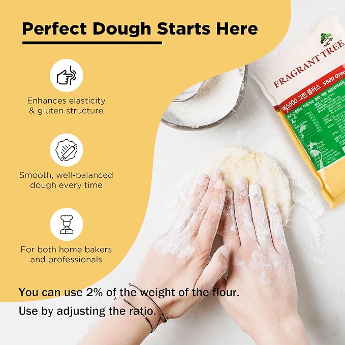 Bread Improver Powder – Dough Enhancer for Soft Bread, Baking Additive for Home Bakers, Yeast Booster Mix – 17.6 oz (500g) | 제빵 개량제