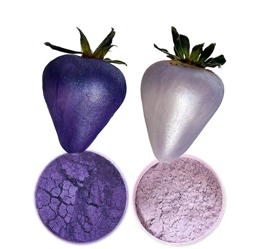 Edible Glitter Purple and lavender shimmer LUSTER DUST, dusting powder for cake decoration, Metallic Food cake paint 5 grams each Food grade 100% edible Kosher and Halal Certified.