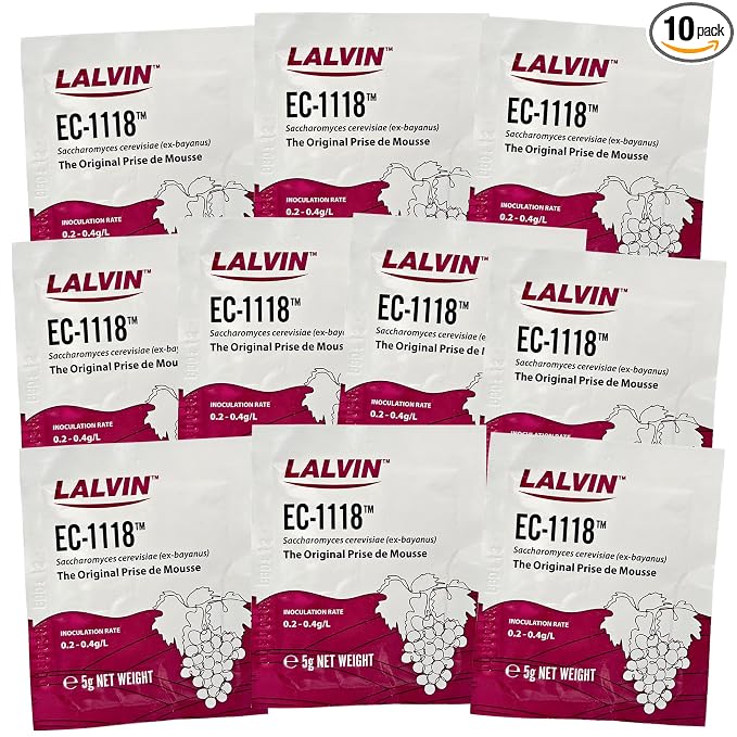 Lalvin EC-1118 Saccharomyces bayanus (10 Packs)