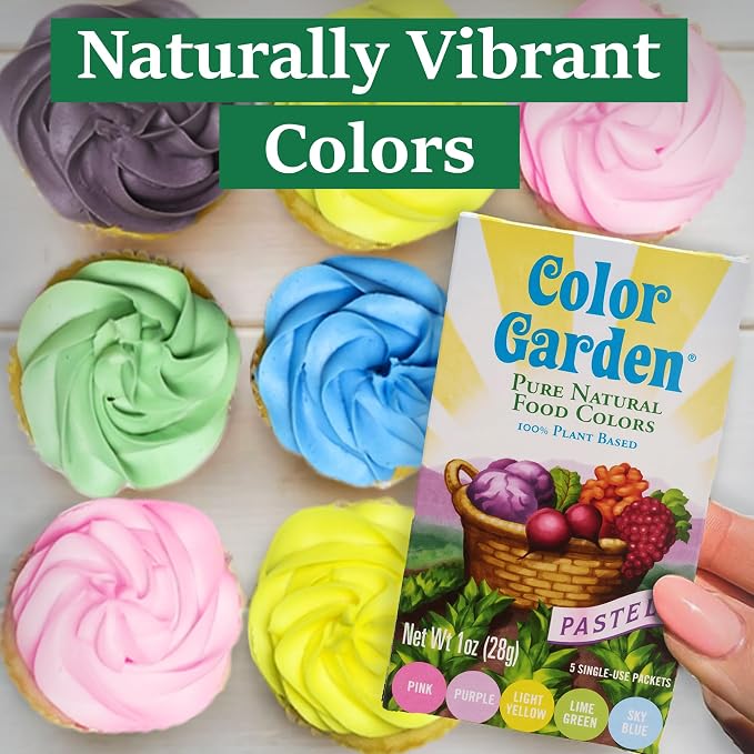 Color Garden Pure Natural Food Coloring, Pastels – 5 ct 1 oz | Plant-Based, Vegan, Non-Toxic Liquid Food Dye, Healthy Food Coloring