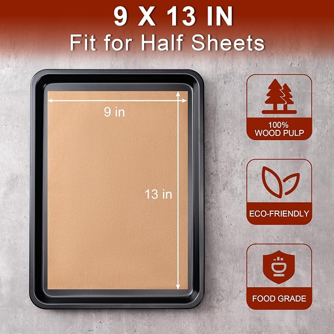 200Pcs Parchment Paper sheets，9x13 Inches Non-Stick Precut Baking Parchment，Unbleached，Parchment Paper For Baking，Fryer, Cooking,Oven,Perfect for Bread, Cakes, Barbecue