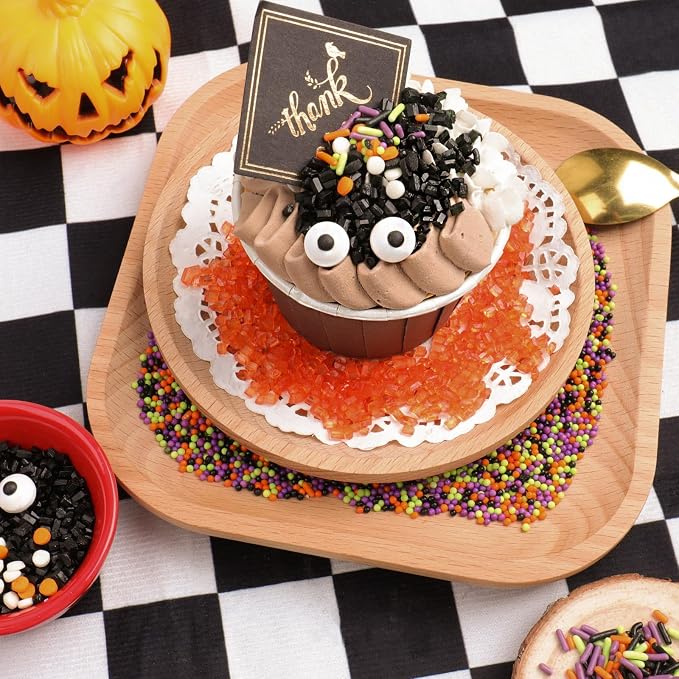 Halloween Sprinkles Edible, 5oZ Fall Eyeball Sprinkles for Cake Decorating with White Black Orange Confetti Nonpareils Jimmies and Sugar, Cupcakes Cookie Ice Cream Baking Toppings