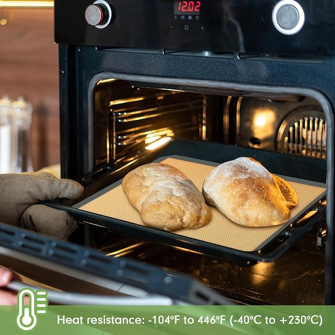 Baderke 2 Pack Toaster Oven Liner for Ninja St100 and St101 Foodi 2-in-1 Flip Toaster 9.6 x 5.6 in Silicone Liners Non Slip Silicone Baking Mat for Baking Cookies Bread Oven(Gray)