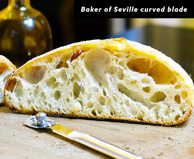 Baker of Seville Bread Lame | Sourdough Scoring Tool, 6 Blades | Stainless curved blade scores sourdough & artisan loaves cleanly. Includes 6 replacement blades for baguettes & batards.