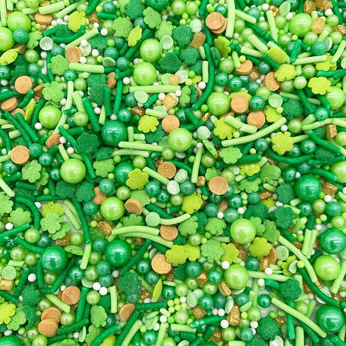 Sentovac St Patricks Day Sprinkles Pearl Edible Candy Sugar Decorations for Cake Cookie Cupcake Topper Baking Decorations St Patricks Day Christmas Valentines Wedding Supplies