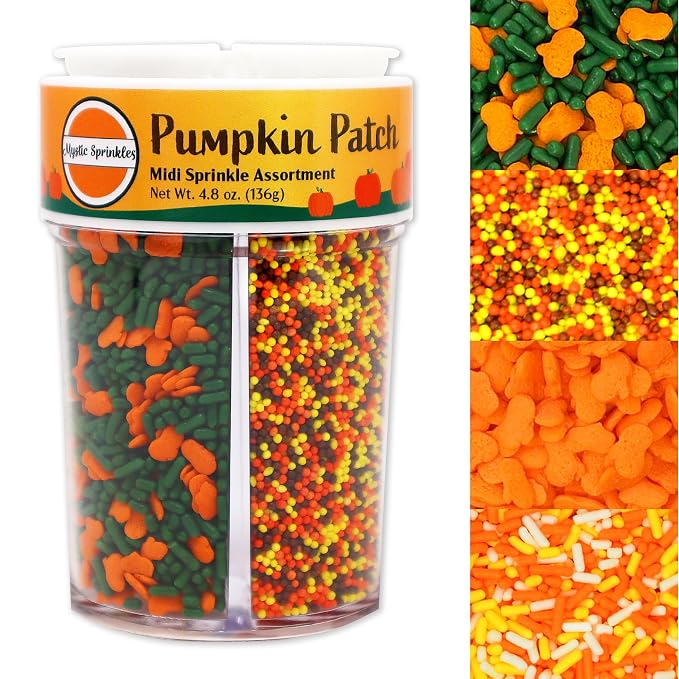 Mystic Sprinkles 4 Cell Sprinkle Assortments (Pumpkin Patch, Midi)