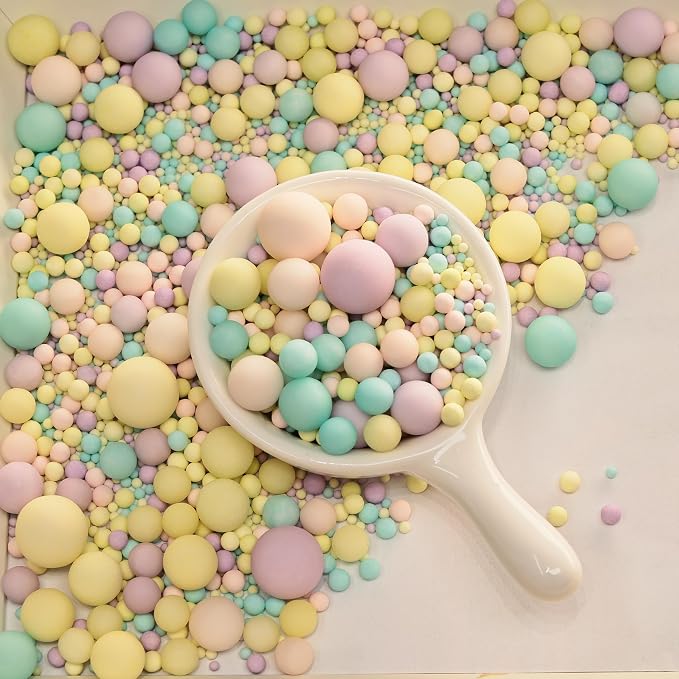 Zali Edible Pearl Sprinkles, Pastel Mix, 26 Colors Mixed Size | Gluten Free, Food Grade, For Cakes, Cupcakes, Cookies, Donuts & Ice Cream, Wedding & Festival Decoration