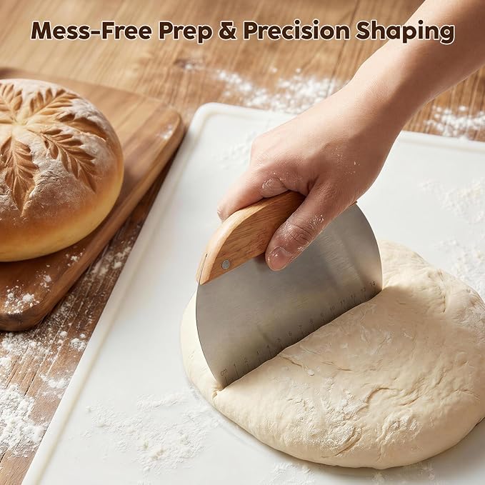 Sourdough Starter Kit for Beginners with 9" Round Banneton Proofing Basket, Bread Lame with 5 Blades, Danish Dough Whisk, Silicone Sling, Stencils & Baking Supplies for Homemade Sourdough Baking