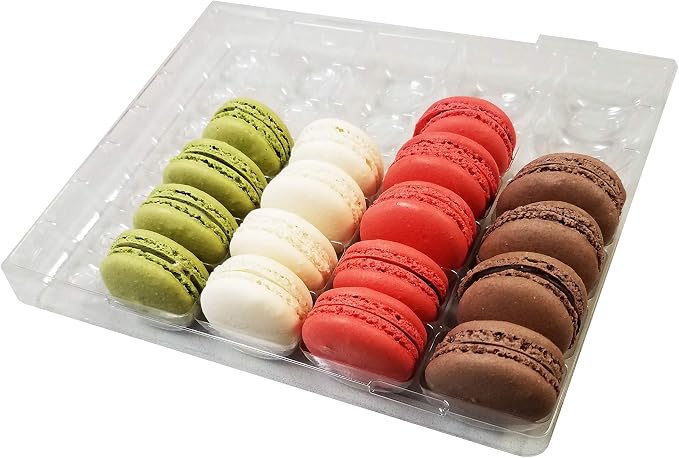 Pastry Chef's Boutique Clear Macaron Cookie Storage and Display Tray - Holds 35 Macarons - Made in France - Pack of 30 Trays